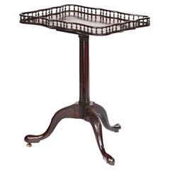 Chippendale Revival Mahogany Tip Up Tray Top Table