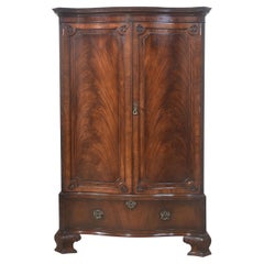 Antique Chippendale revival mahogany wardrobe