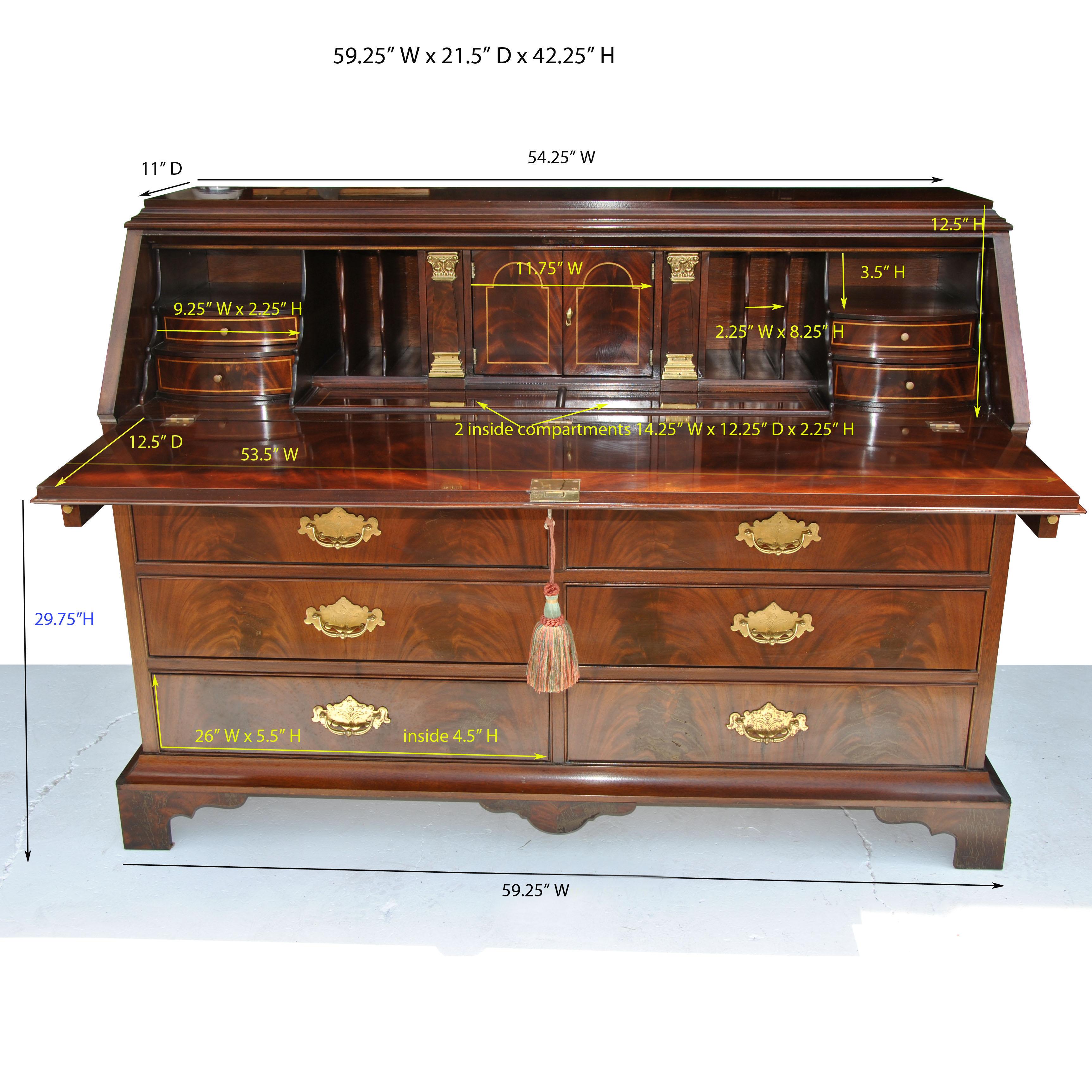 North American Chippendale Secretary Desk by Century Furniture for British National Trust
