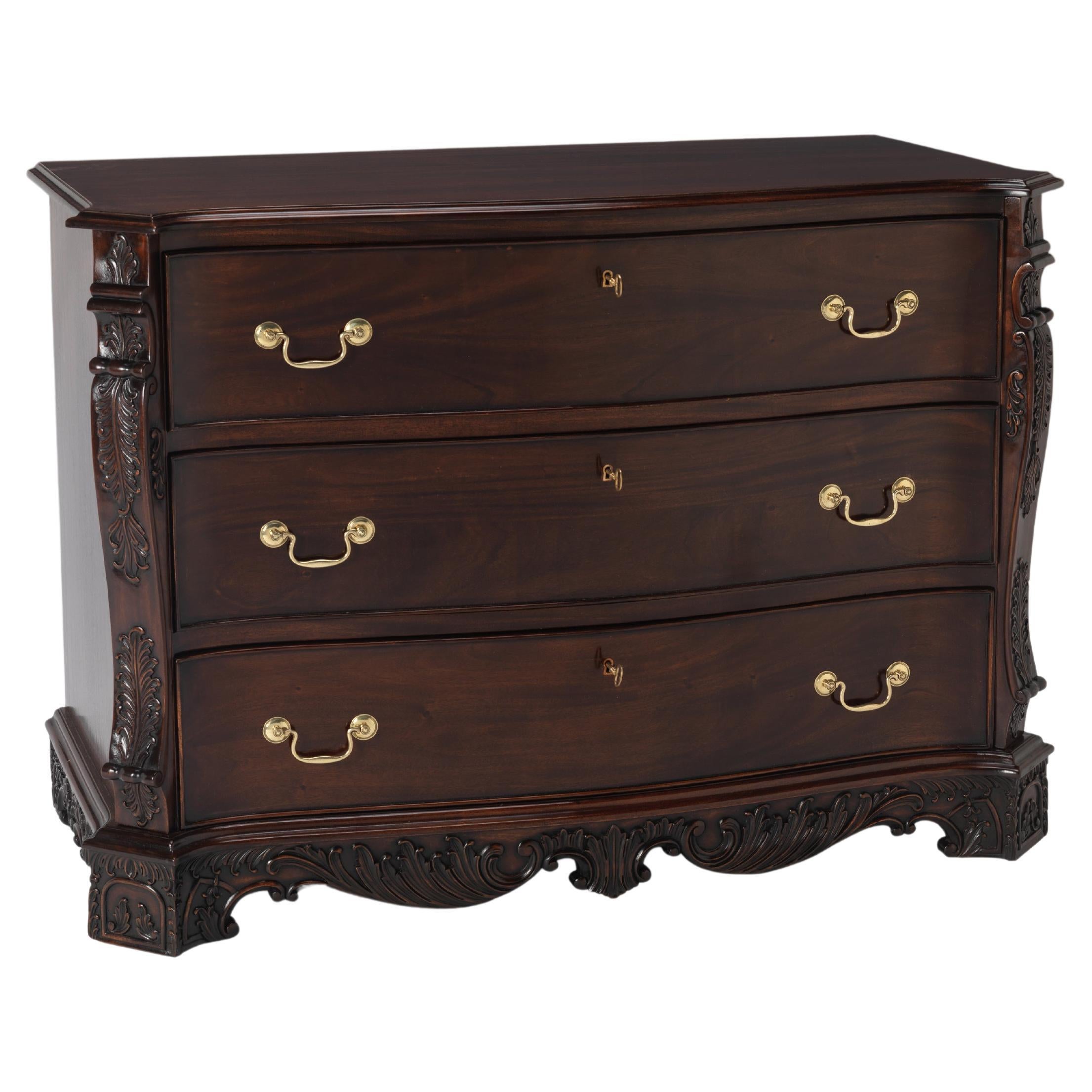Chippendale Serpentine Commode For Sale