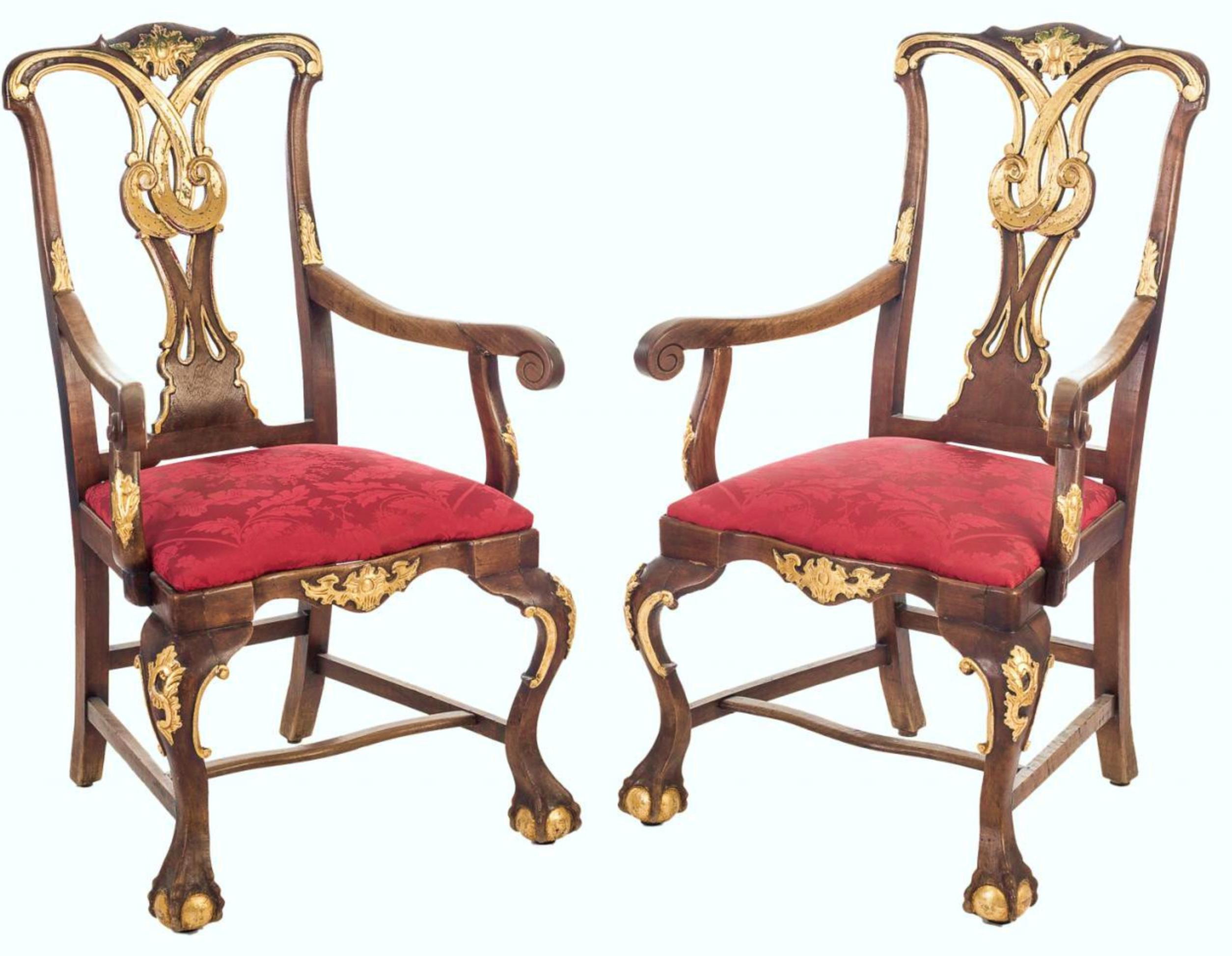 Rococo Chippendale Set, Sofa /2 Armchairs / 8 Chairs, 18th Century