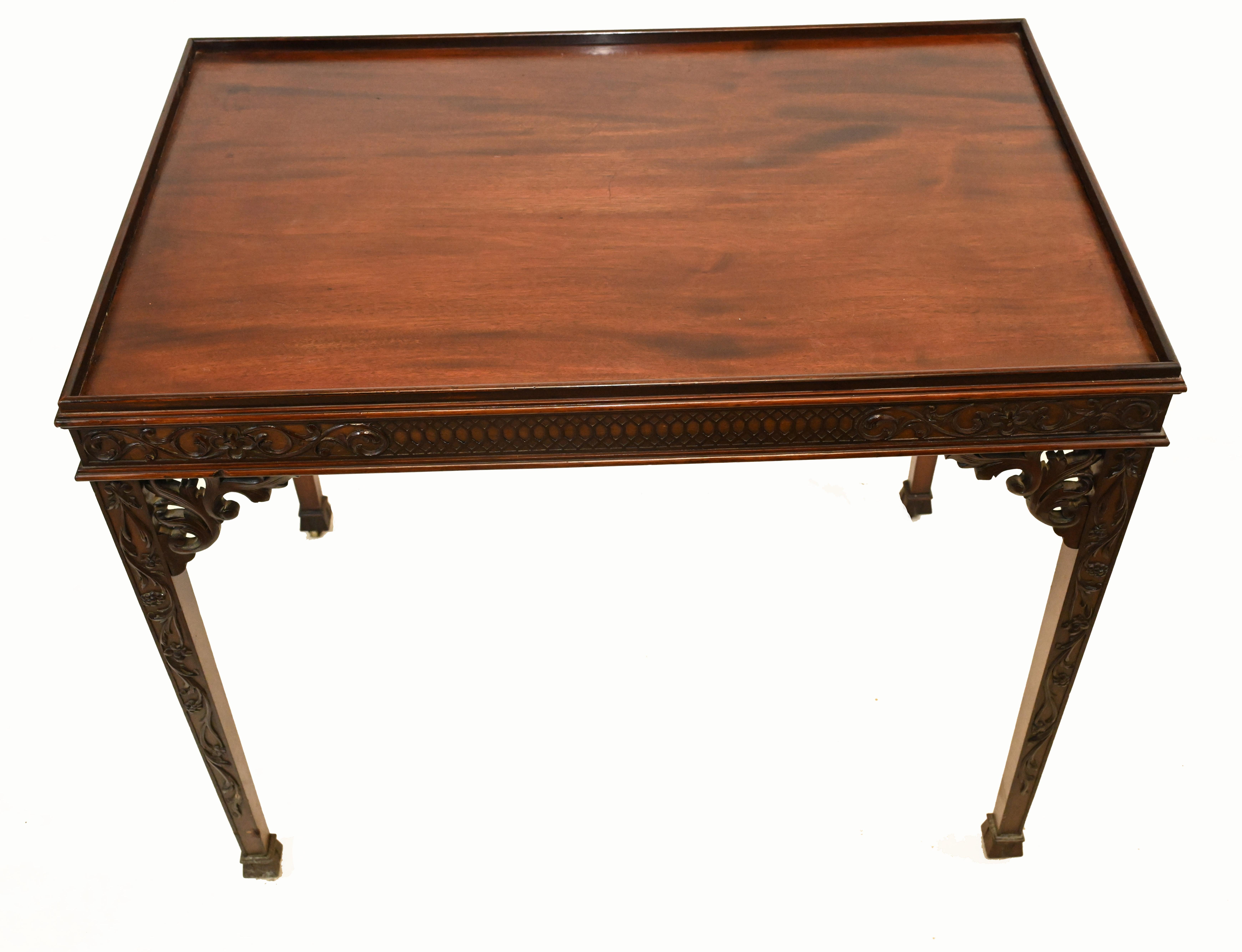 Chippendale Silver Table Mahogany Side Tables, 1880 For Sale 6