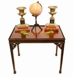 Chippendale Silver Table Mahogany Side Tables, 1880