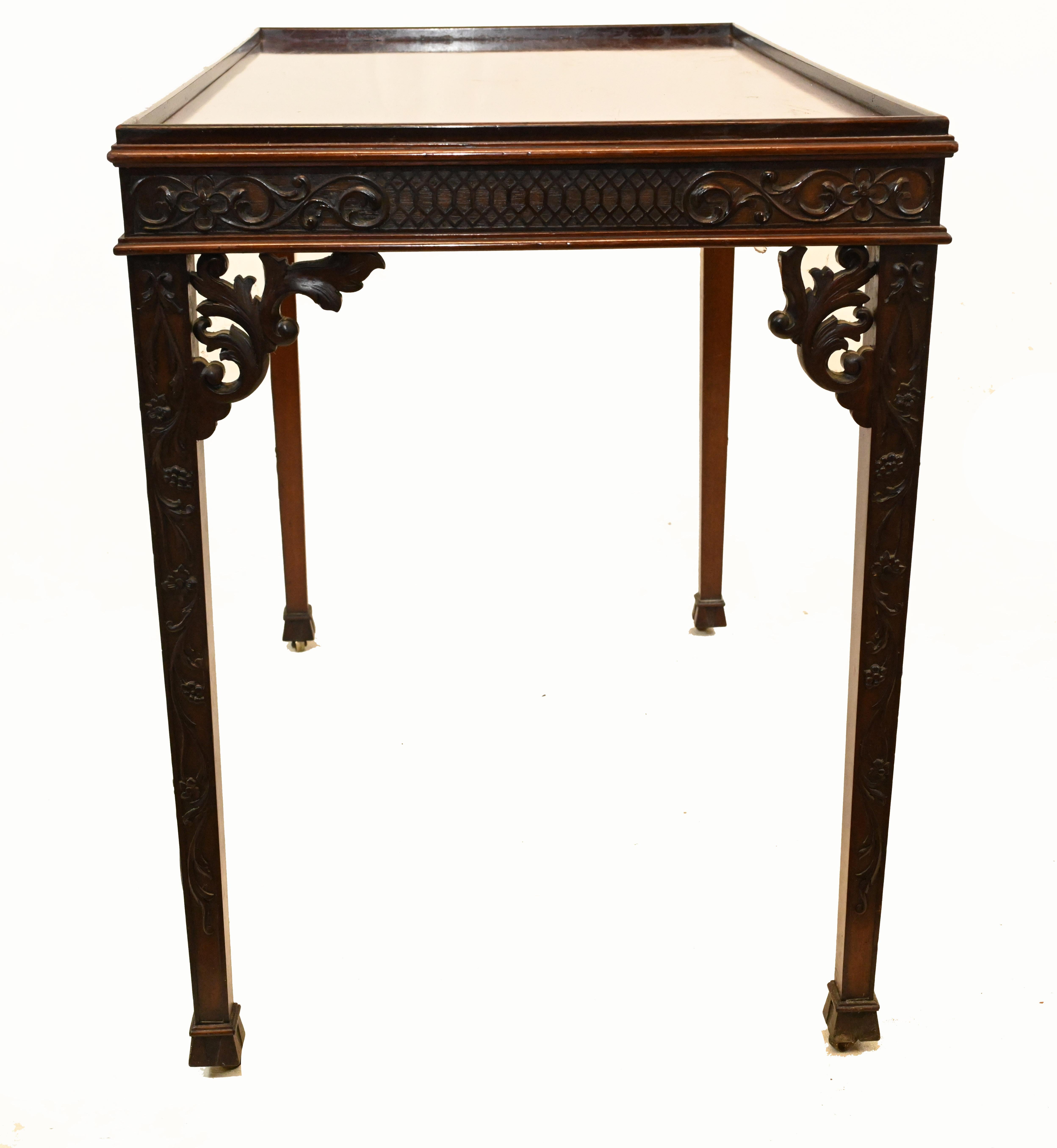 Chippendale Silver Table Mahogany Side Tables, 1880 For Sale 4