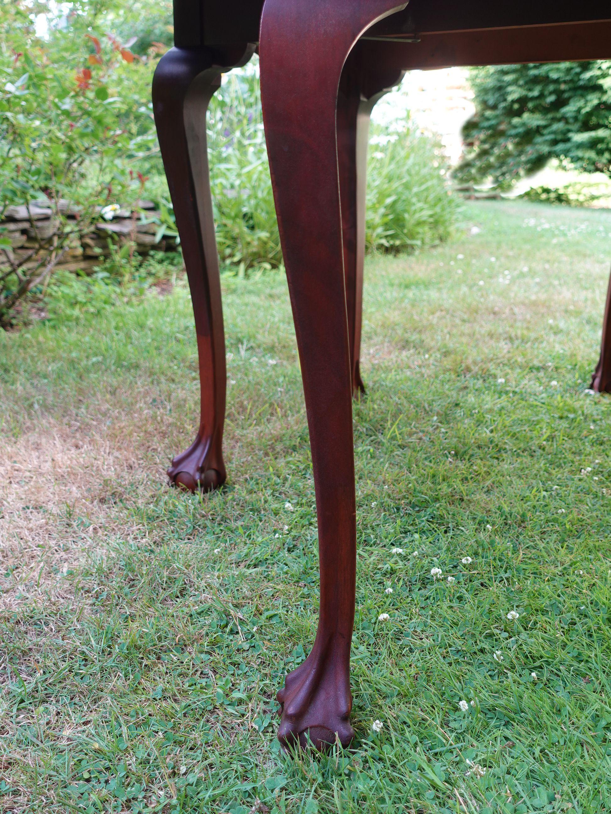 American Chippendale Six Leg Claw and Ball Drop-Leaf Dining Table #2 For Sale