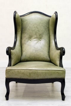 Chippendale Sofa Leather Antique Vintage Couch English Armchair Old