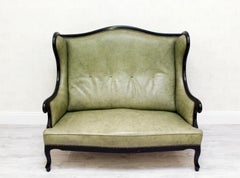 Chippendale Sofa Leather Antique Vintage Couch English Leather Sofa Alt