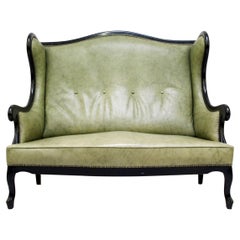 Chippendale Sofa Leather Antique Vintage Couch English Leather Sofa Alt