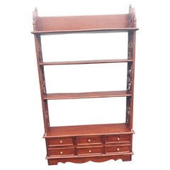 Chippendale Solid Cherry 6-Drawer 4-Tier Free Standing or Wall Hanging Shelves