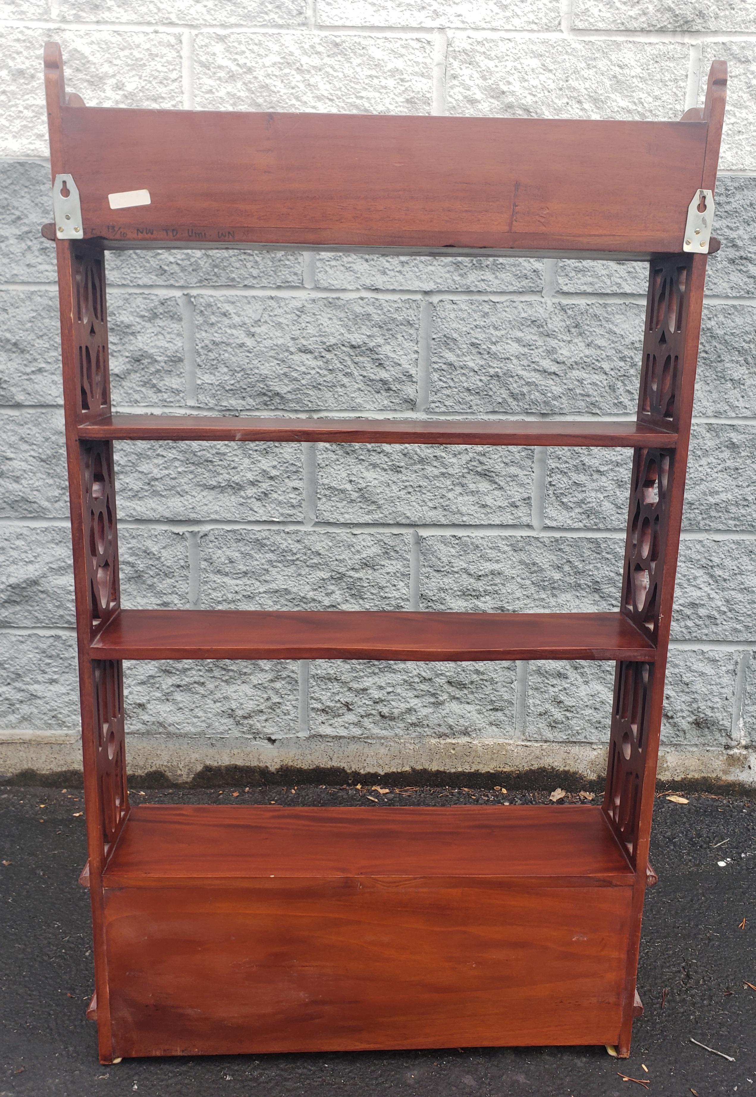 Chippendale Solid Cherry 6-Drawer 4-Tier Free Standing or Wall Hanging Shelves For Sale 3