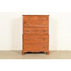 Chippendale Solid Maple Highboy Dresser by Kling, Circa 1960s