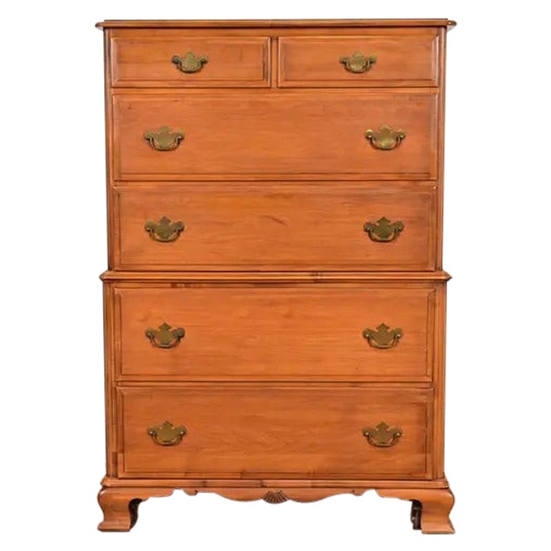 Comò Highboy in acero massiccio Chippendale di Kling, CIRCA 1960