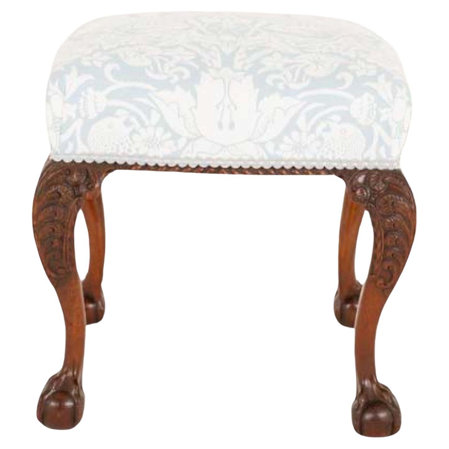 Taburete Chippendale Caoba Tallada 1880
