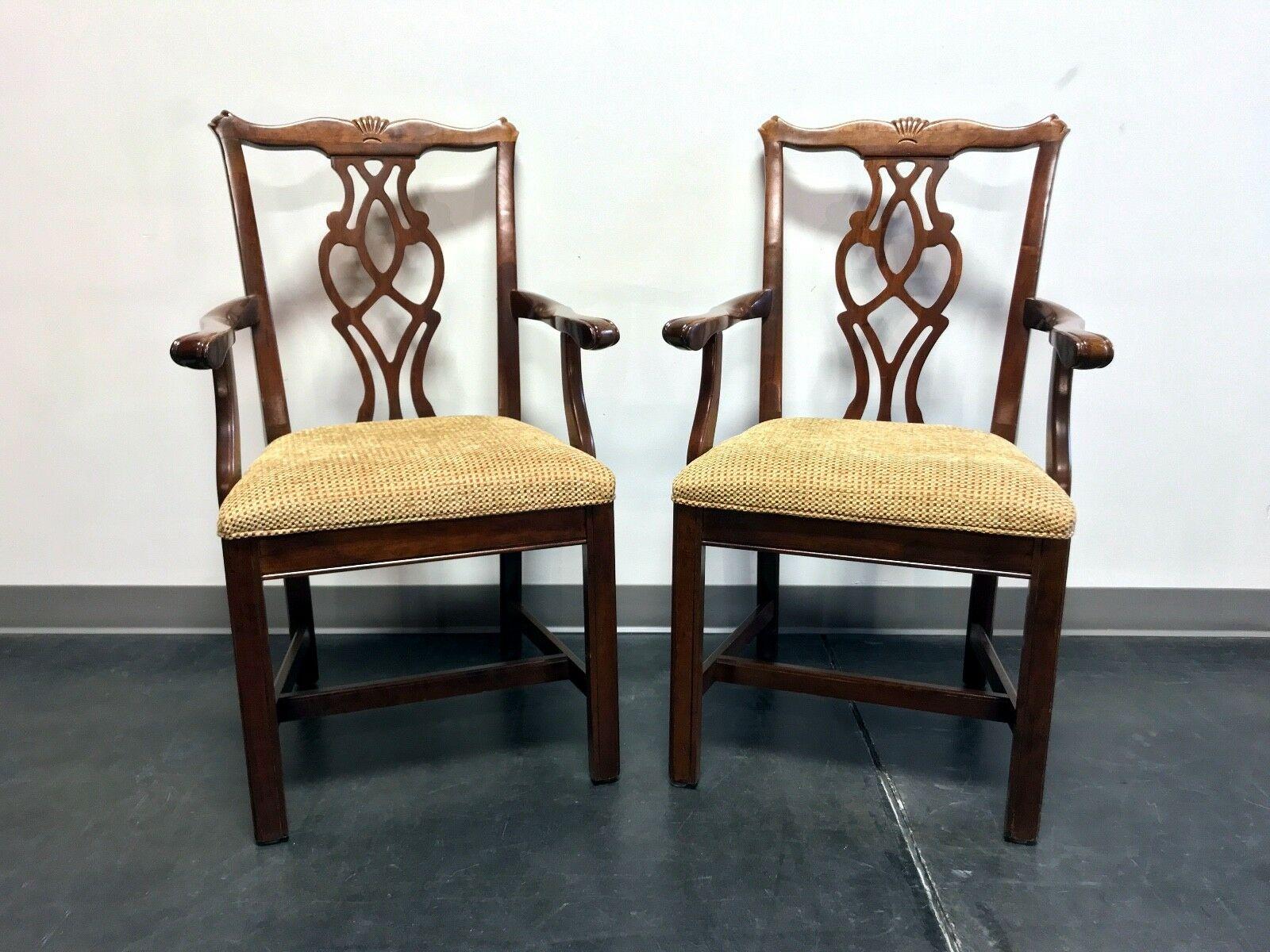 Chippendale Straight Leg Maple Dining  Armchairs by CRESENT - Pair 3