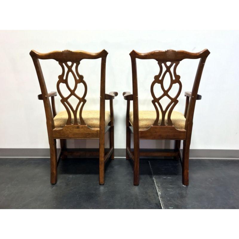 American Chippendale Straight Leg Maple Dining  Armchairs by CRESENT - Pair