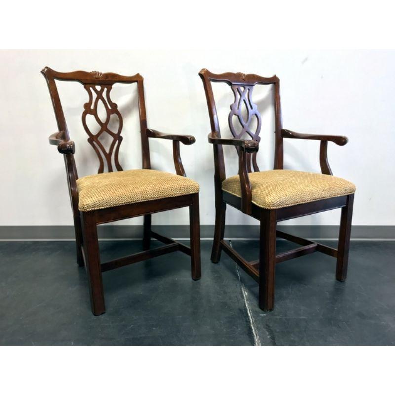 20th Century Chippendale Straight Leg Maple Dining  Armchairs by CRESENT - Pair