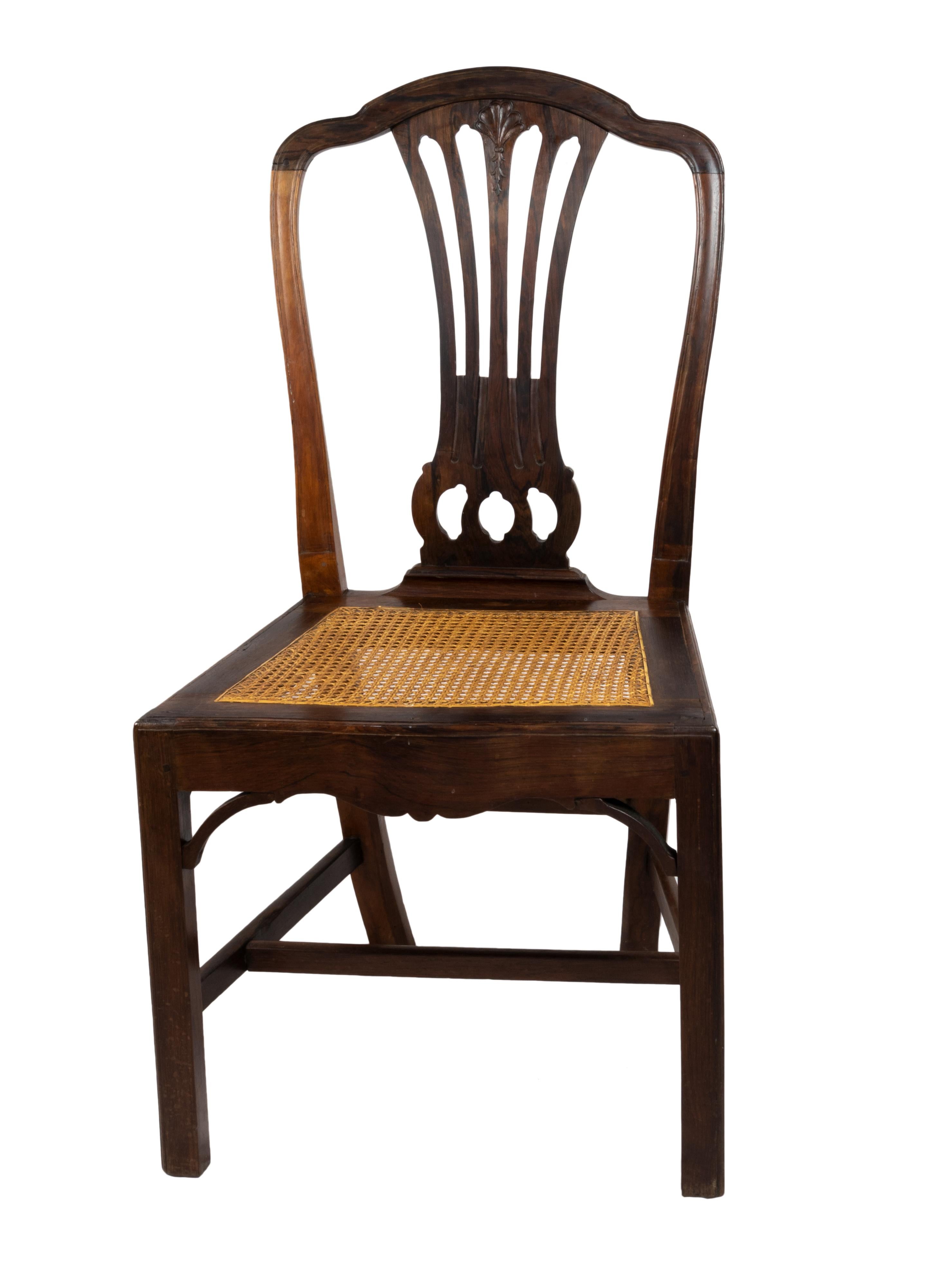 Portuguese Chippendale Style Amphora Chair, 19th Century For Sale
