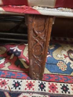 Chippendale Style and Upholstered Camelback Sofa and Down Seat, 19th Century