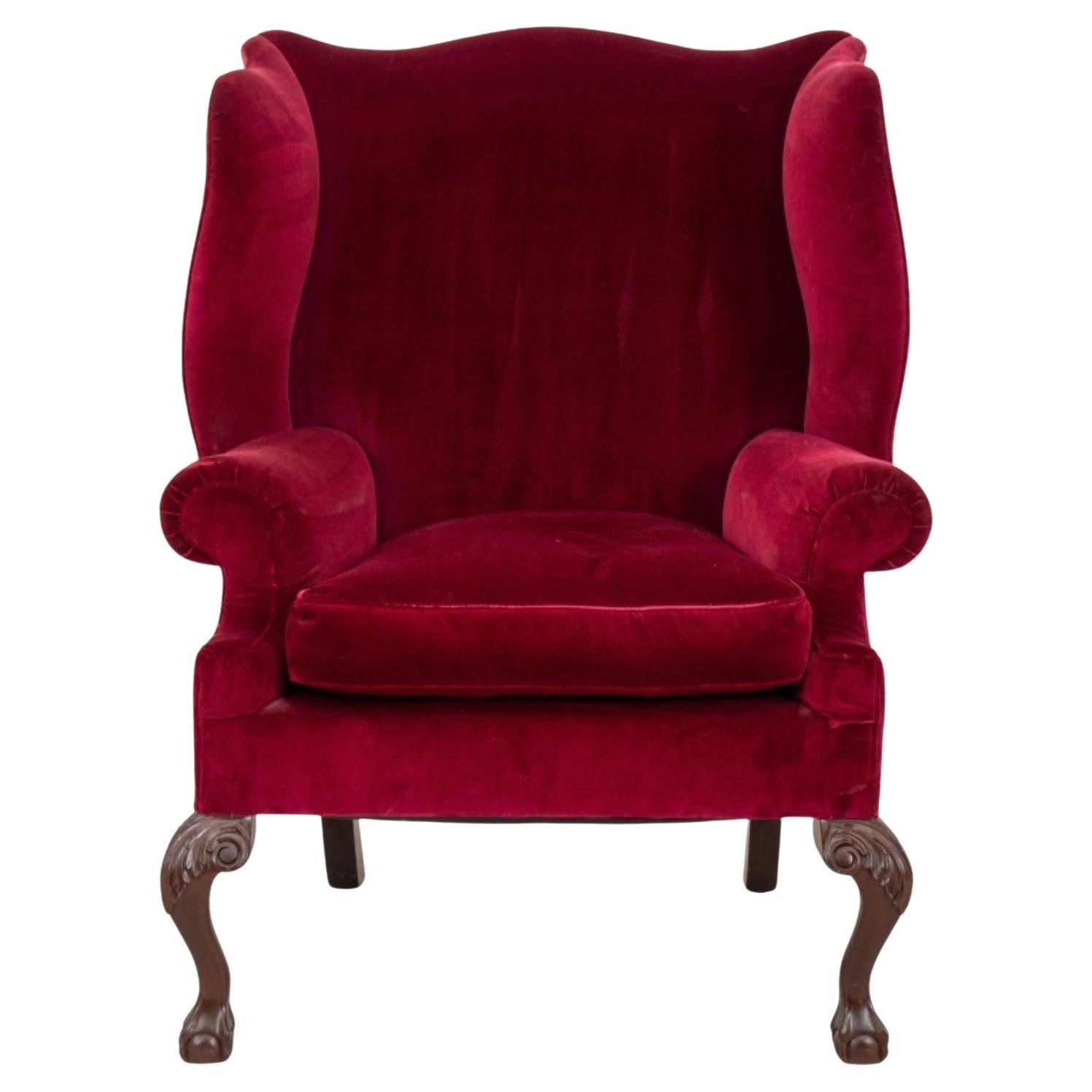 Chippendale Style Back Wing Chair For Sale