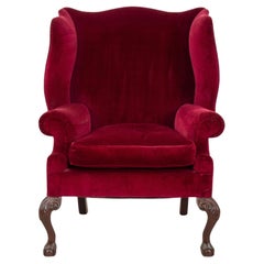 Vintage Chippendale Style Back Wing Chair