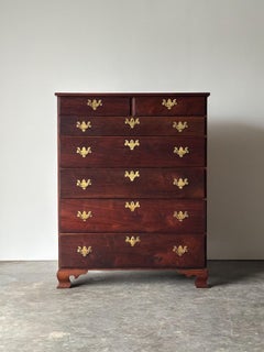 Hohe Kommode im Chippendale-Stil aus Schwarznussbaum, 1930er Jahre