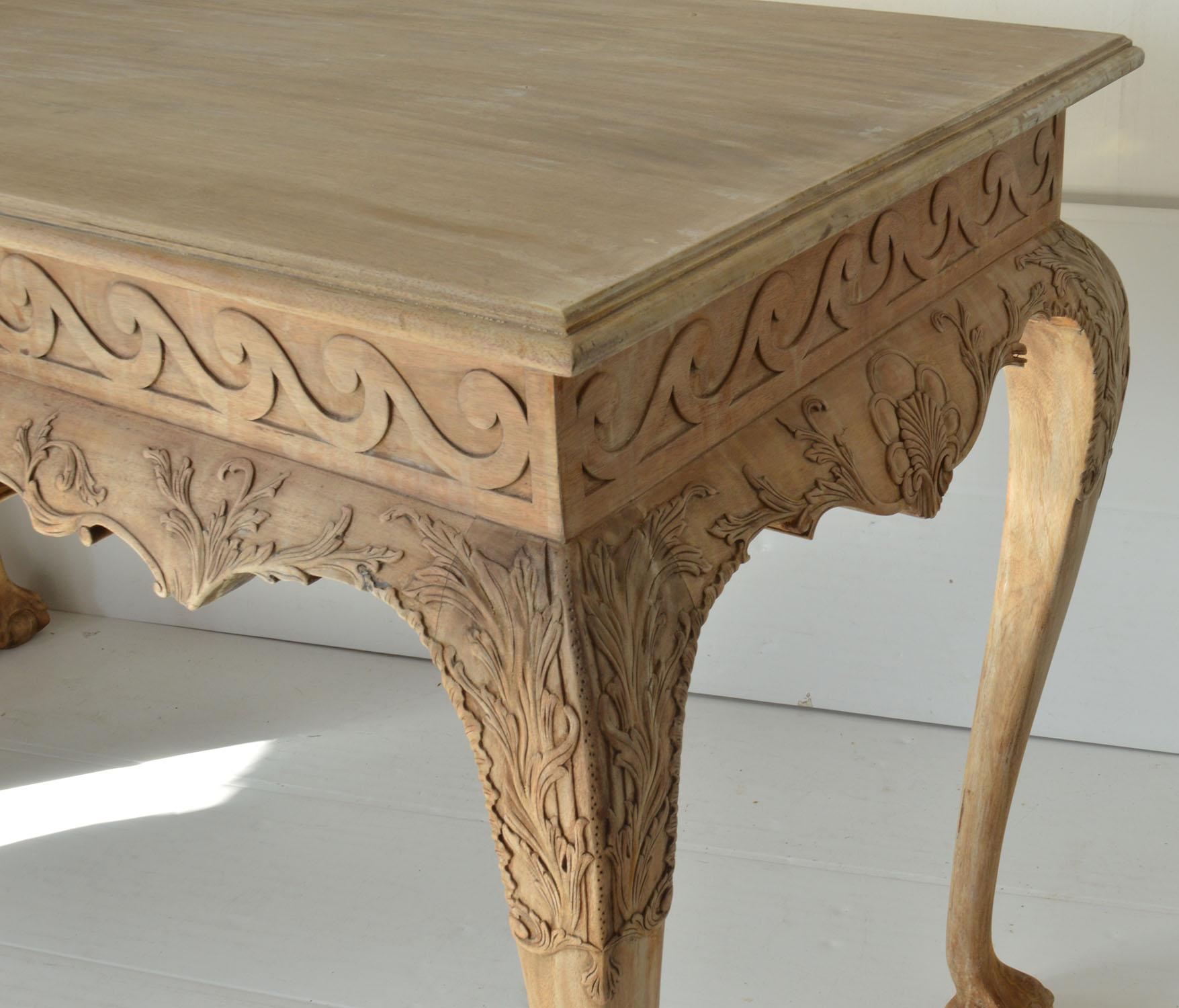 Chippendale Style Bleached Mahogany Console or Serving Table In Good Condition In St Annes, Lancashire