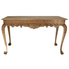 Chippendale Style Bleached Mahogany Console or Serving Table