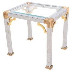 Chippendale Style Brass & Chrome Side Table