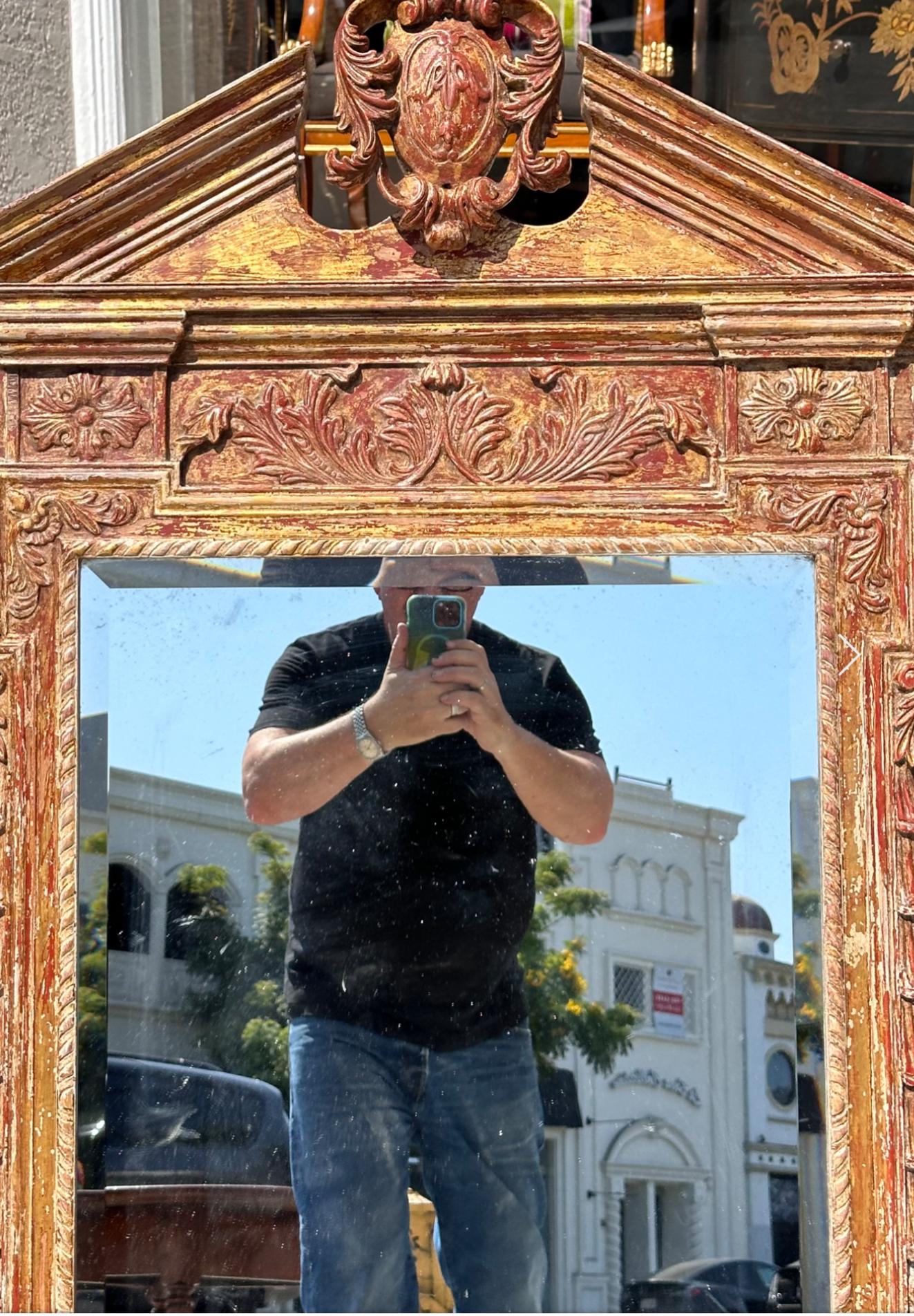 Regency Miroir en bois doré Burton-Ching de style Chippendale en vente