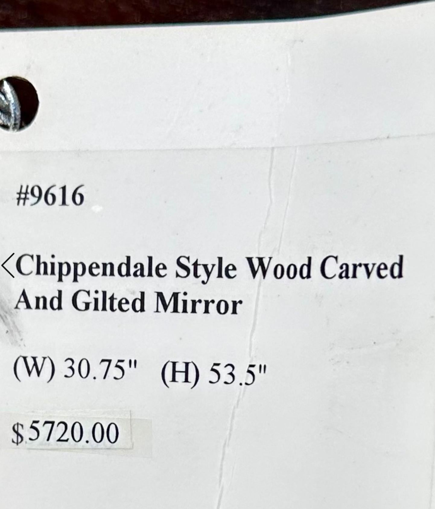 XXIe siècle et contemporain Miroir en bois doré Burton-Ching de style Chippendale en vente