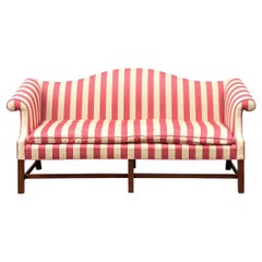Vintage Chippendale Style Camel Back Sofa