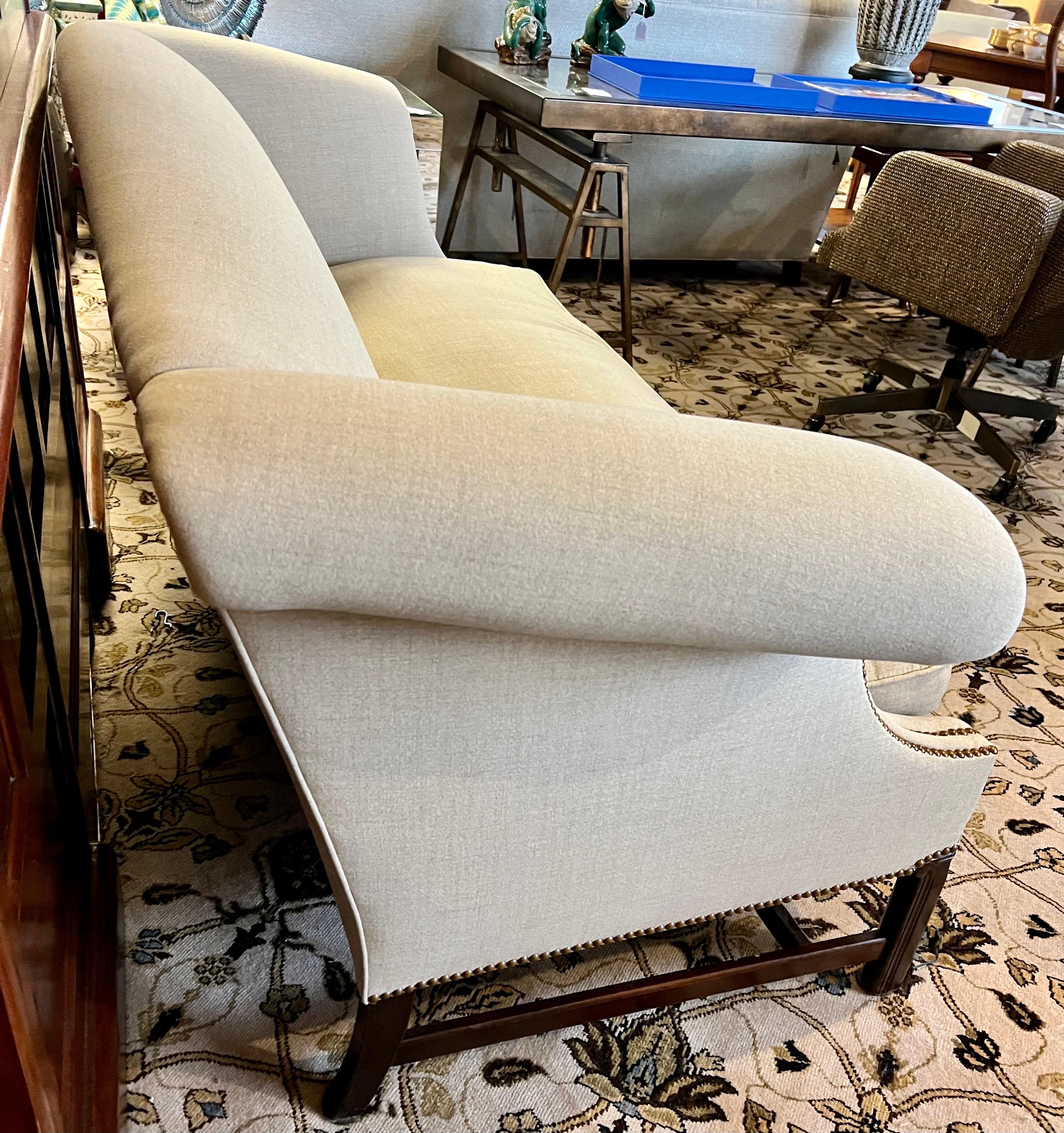 Chippendale Style Camelback Nailhead Sofa New Upholstery 1