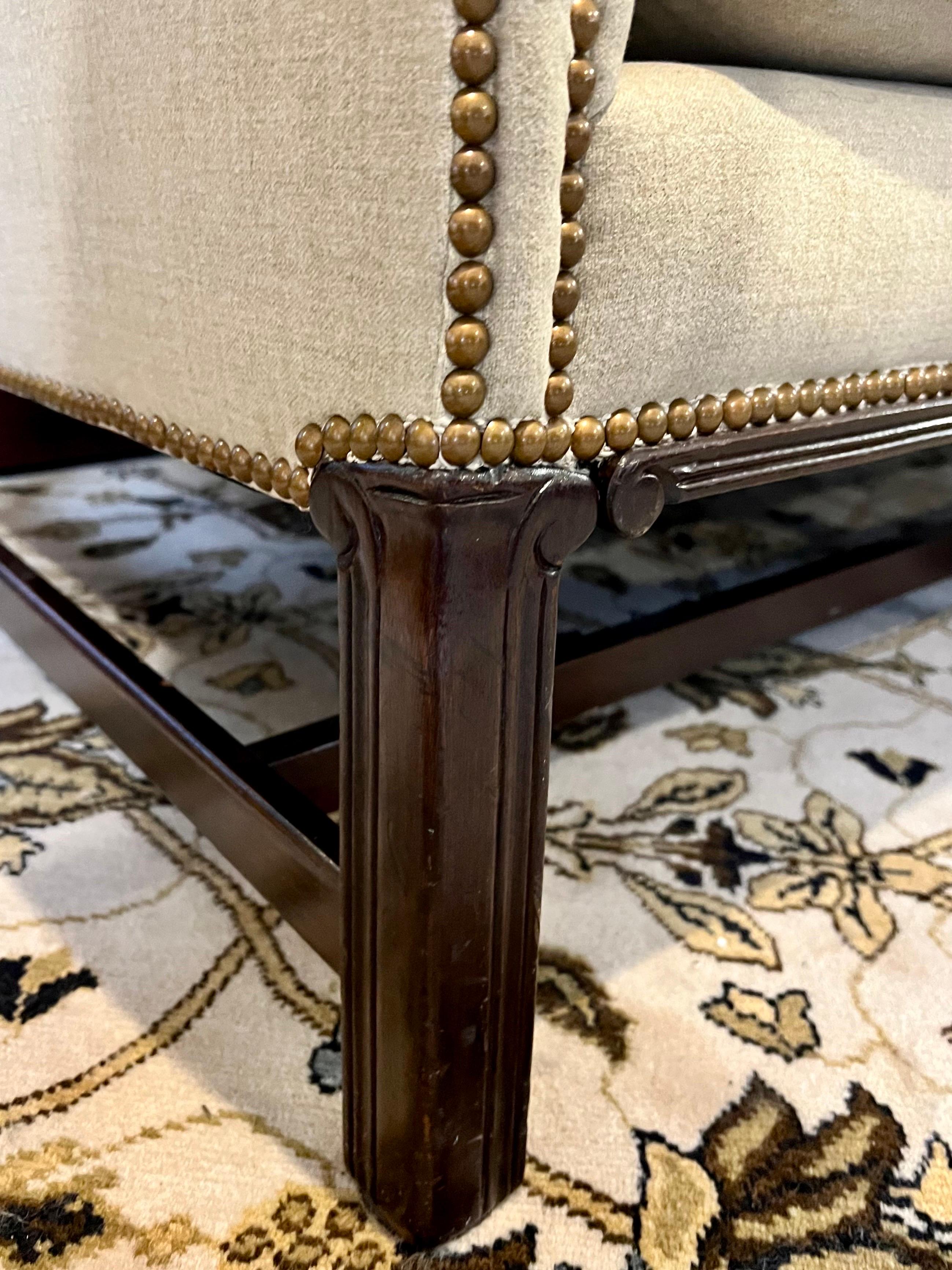 Chippendale Style Camelback Nailhead Sofa New Upholstery 2