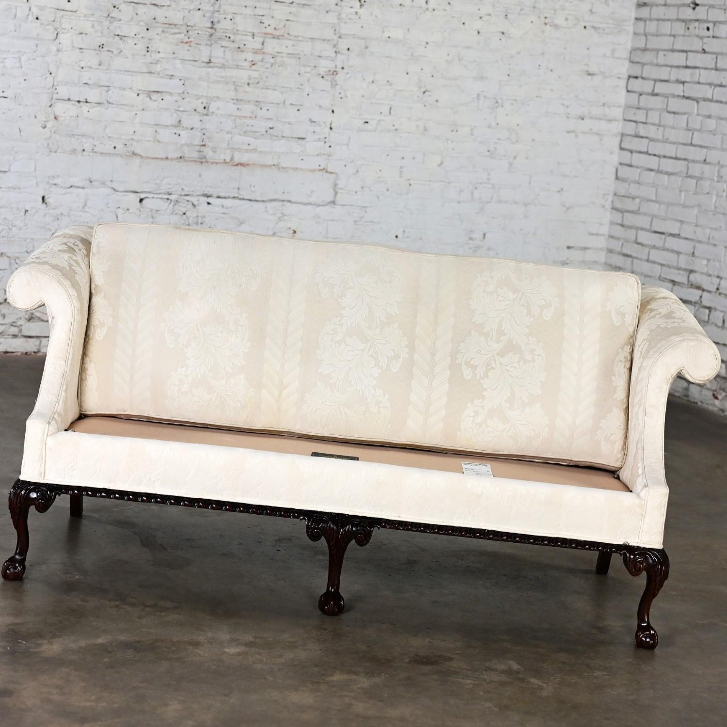 Chippendale Style Camelback Settee Sofa with Cabriole Legs & Ball & Claw Feet 5