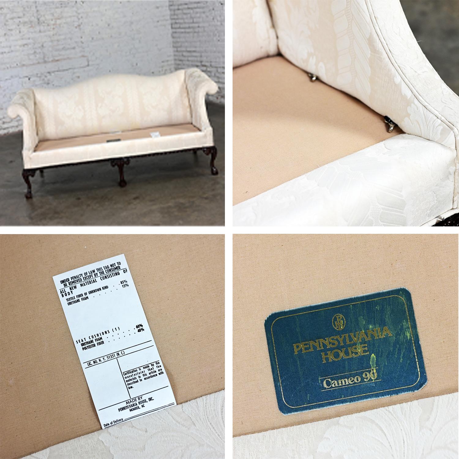 Chippendale Style Camelback Settee Sofa with Cabriole Legs & Ball & Claw Feet 14