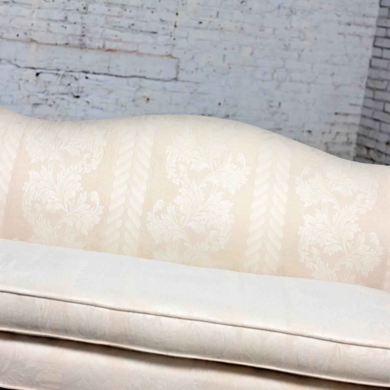 Chippendale Style Camelback Settee Sofa with Cabriole Legs & Ball & Claw Feet In Good Condition In Topeka, KS
