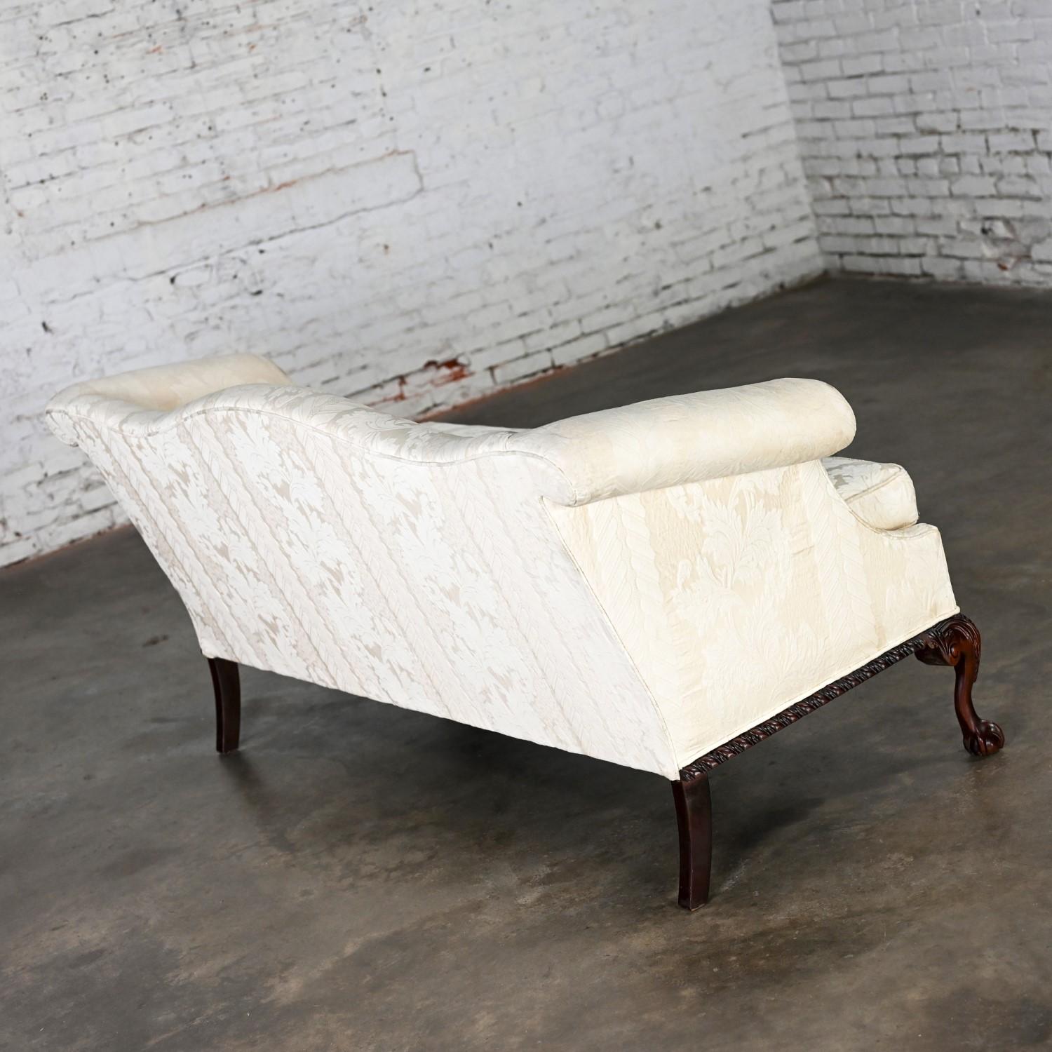 Chippendale Style Camelback Settee Sofa with Cabriole Legs & Ball & Claw Feet 2