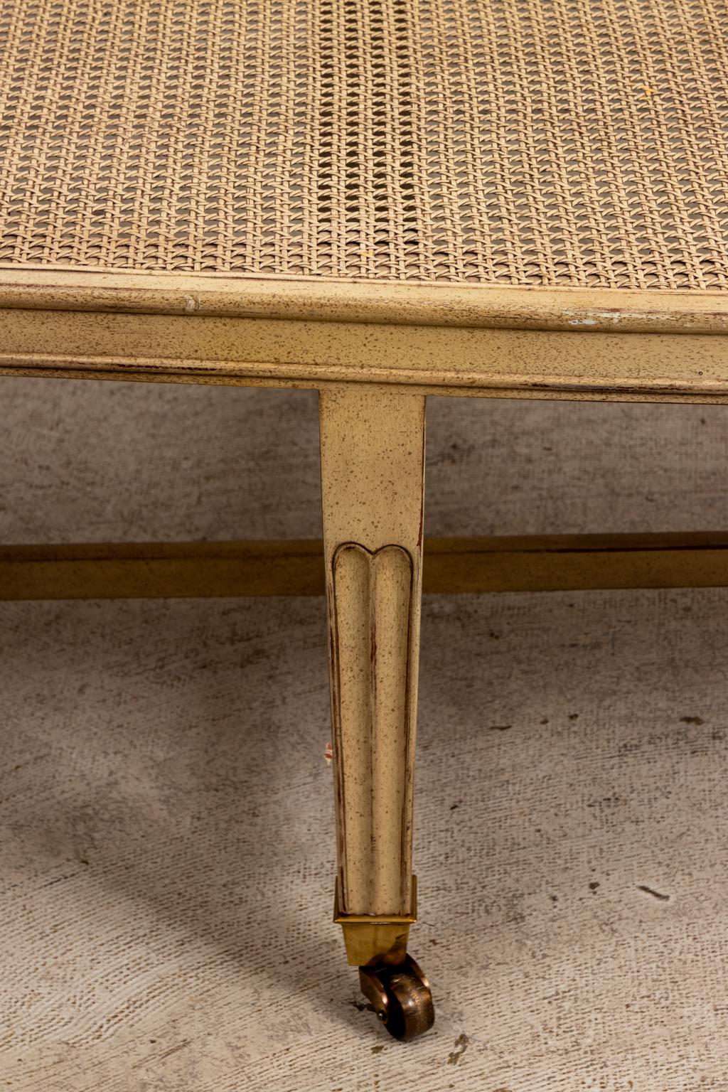 20th Century Chippendale Style Caned Bench