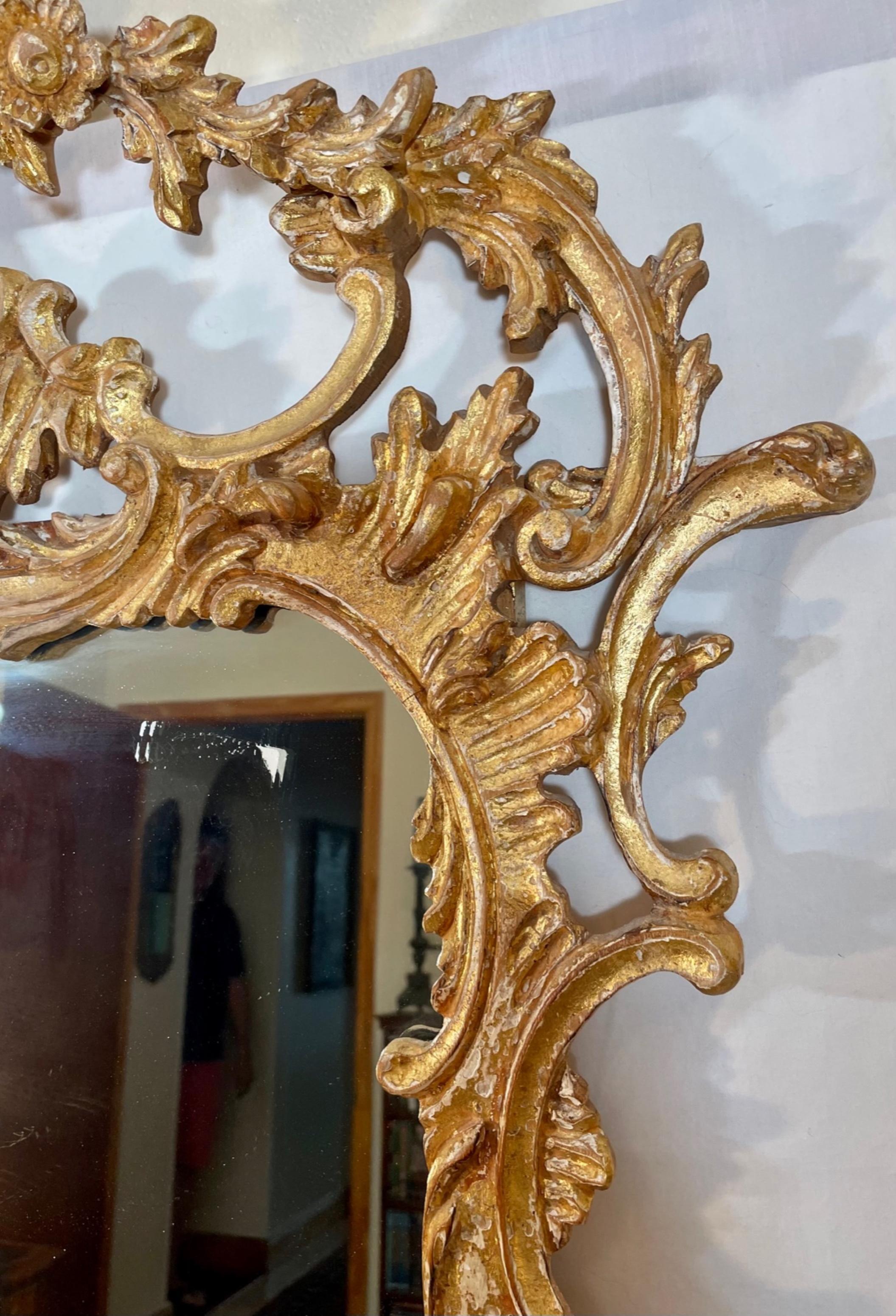 Chinese Chippendale Chippendale Style Carved Chinoiserie Giltwood Mirror