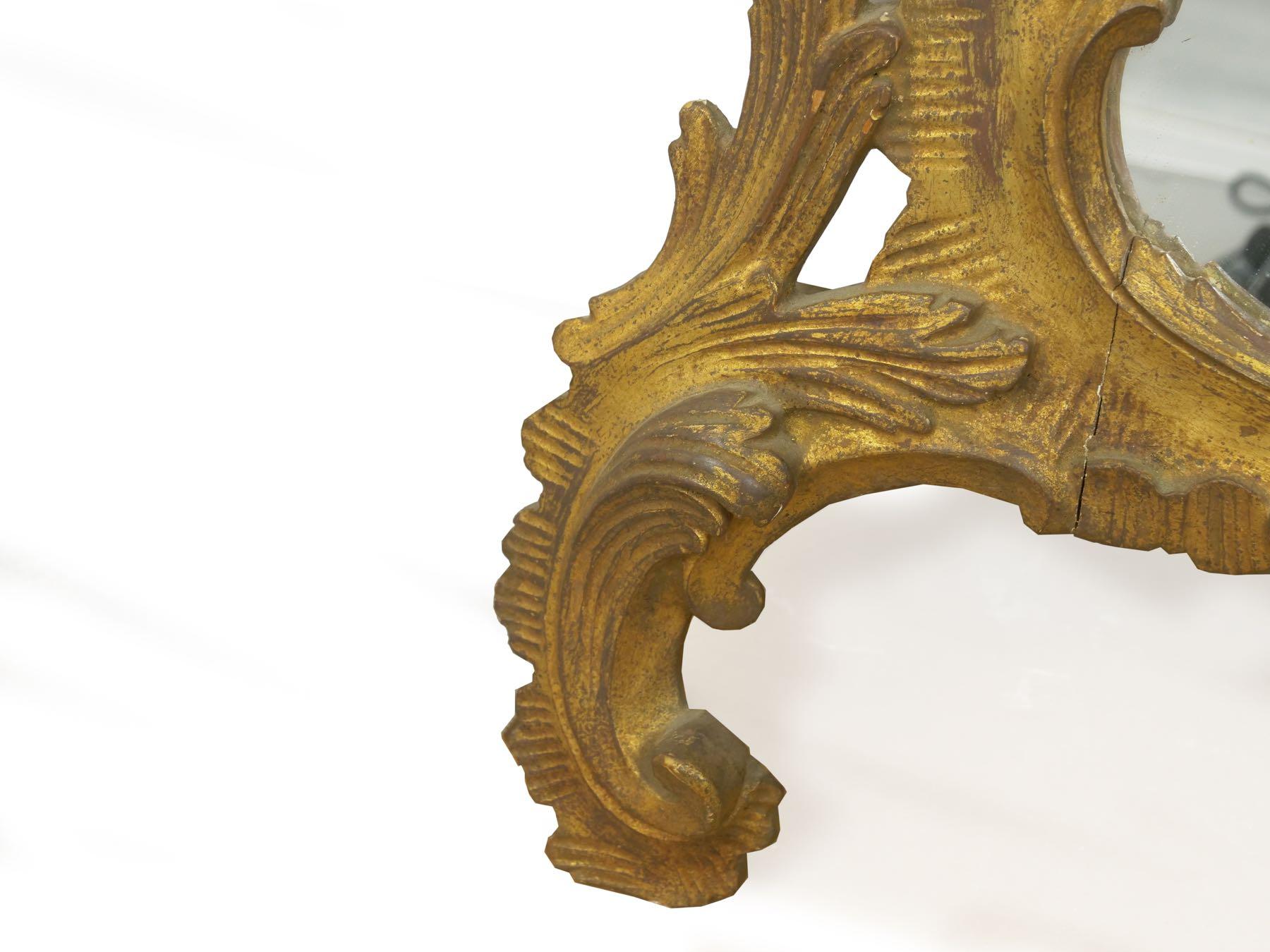 Chippendale Style Carved Giltwood Antique Pier Mirror, 19th Century 10
