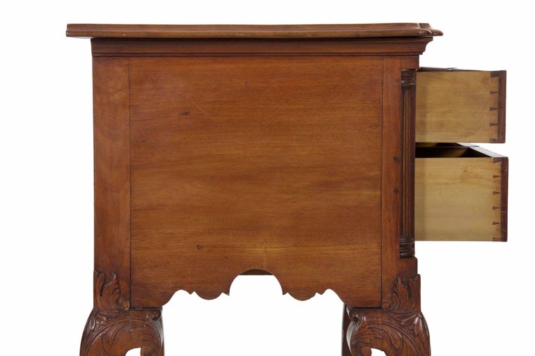 Chippendale Style Carved Mahogany Antique Lowboy Chest of Drawers, 20th