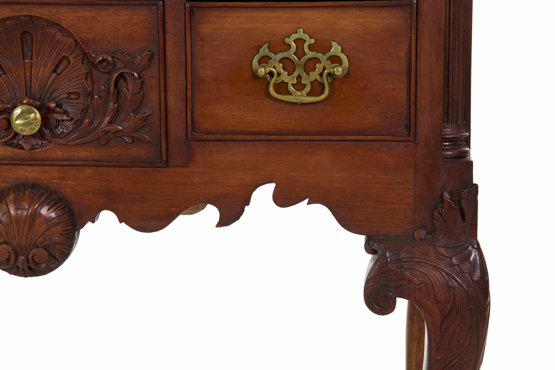 Chippendale Style Carved Mahogany Antique Lowboy Chest of Drawers, 20th Century In Good Condition In Shippensburg, PA