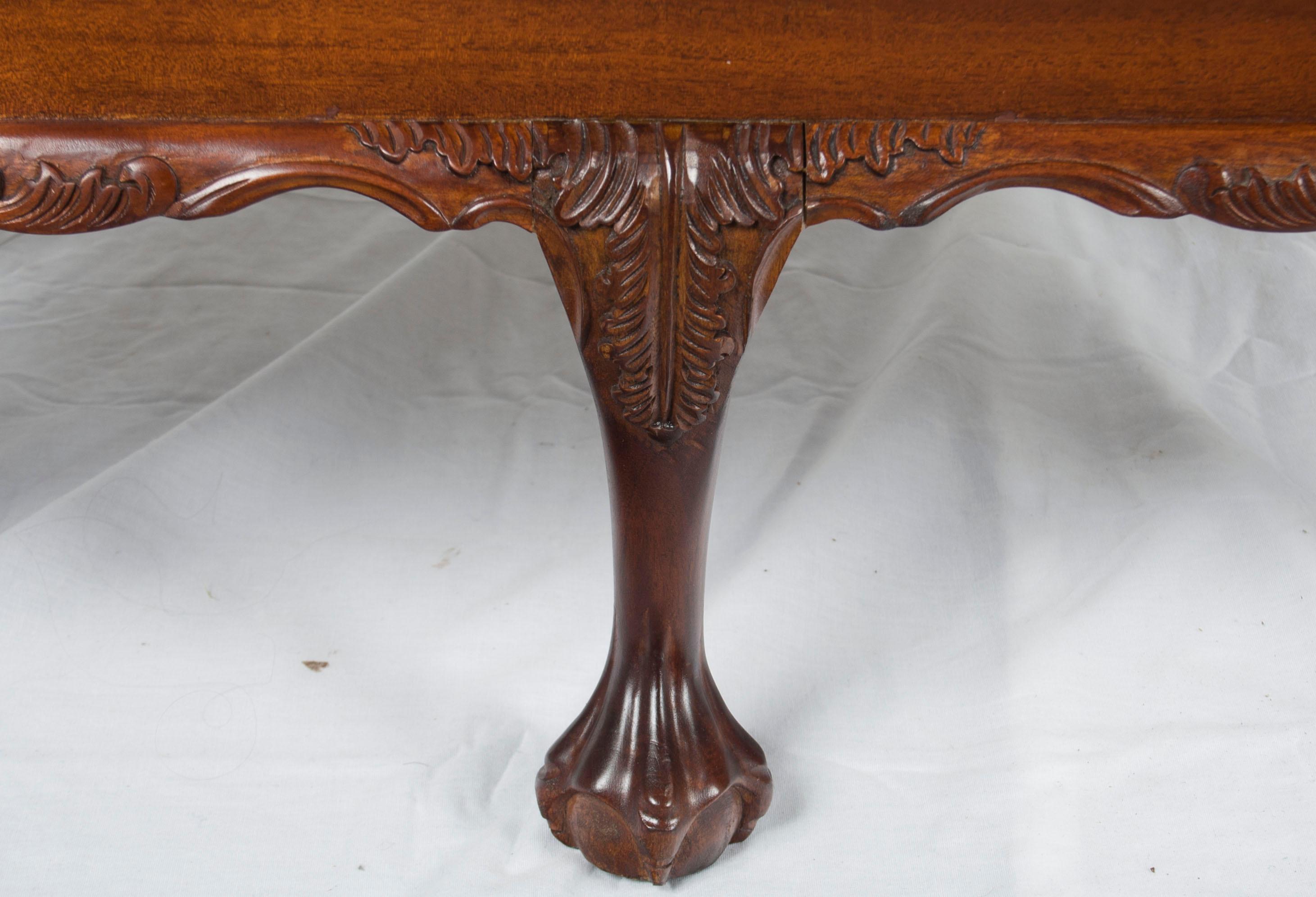 Chippendale Style Carved Mahogany Child's Size Bench For Sale 5
