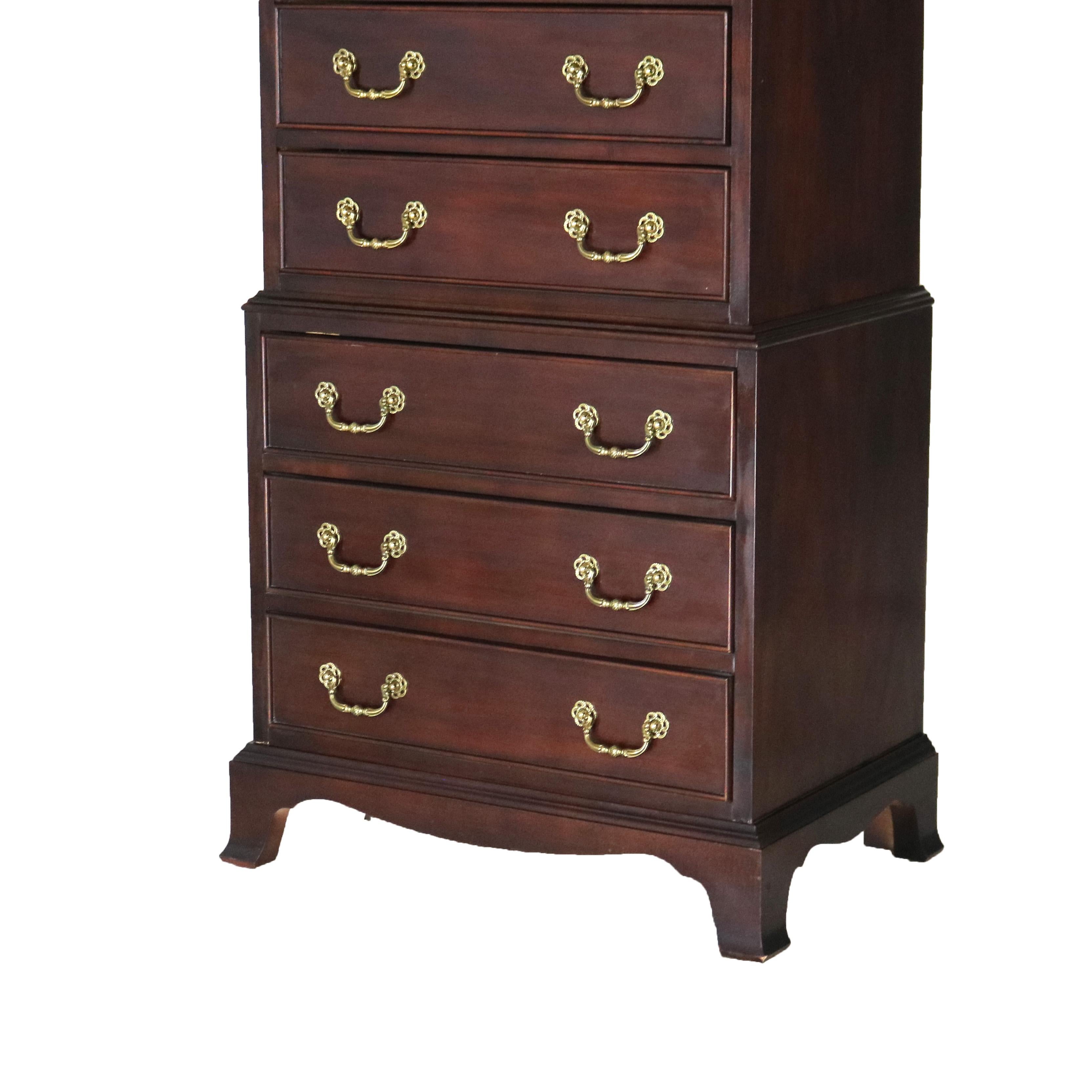 ***Reduced Delivery Rates - See Below or Click “Ask The Seller” to Request a Quote***

Chippendale Style Century Mahogany Eight-Drawer Lingerie Chest 20thC

Measures - 54 3/8