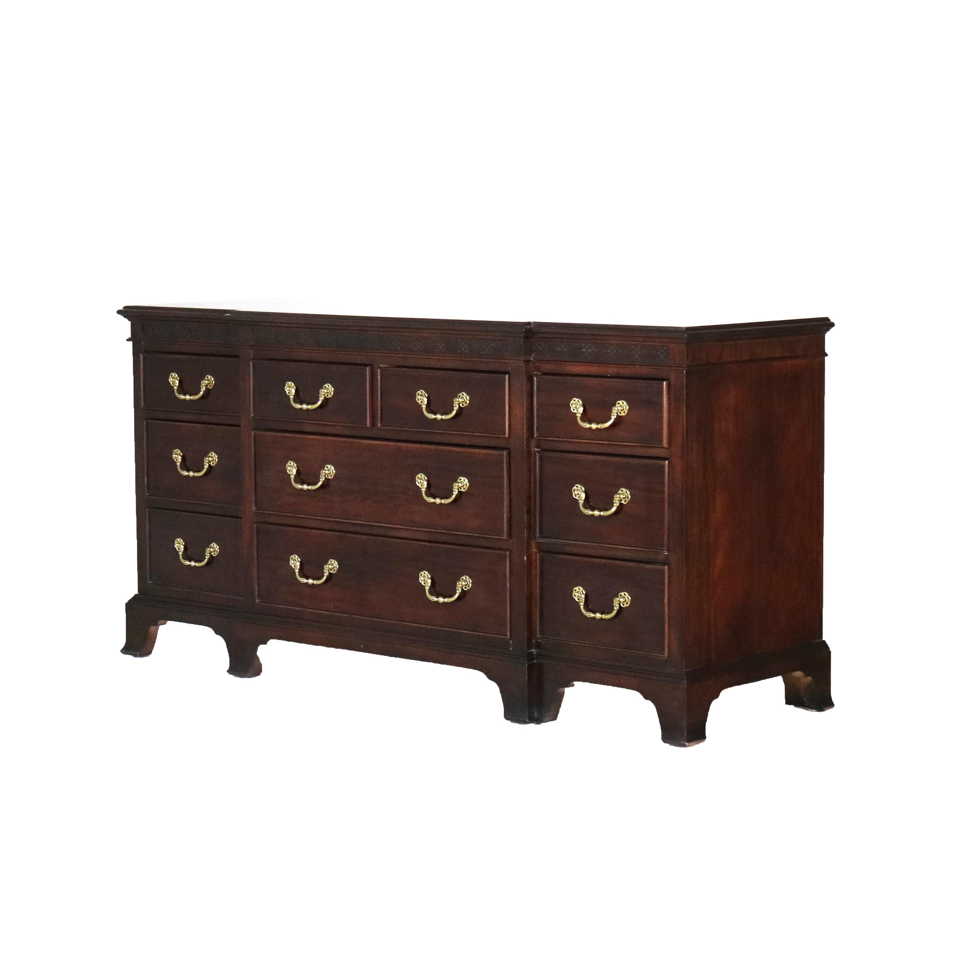 ***Reduced Delivery Rates - See Below or Click “Ask The Seller” to Request a Quote***

Chippendale Style Century Mahogany Ten Drawer Dresser with Bracket Feet 20thC

Measures - 31 7/8