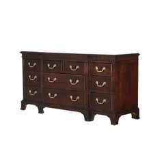 Chippendale Style Century Mahogany Ten Drawer Dresser with Bracket Feet 20thC