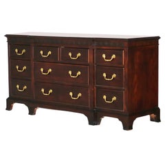 Chippendale Style Century Mahogany Ten Drawer Dresser with Bracket Feet 20thC