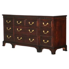 Chippendale Style Century Mahogany Ten Drawer Dresser with Bracket Feet 20thC
