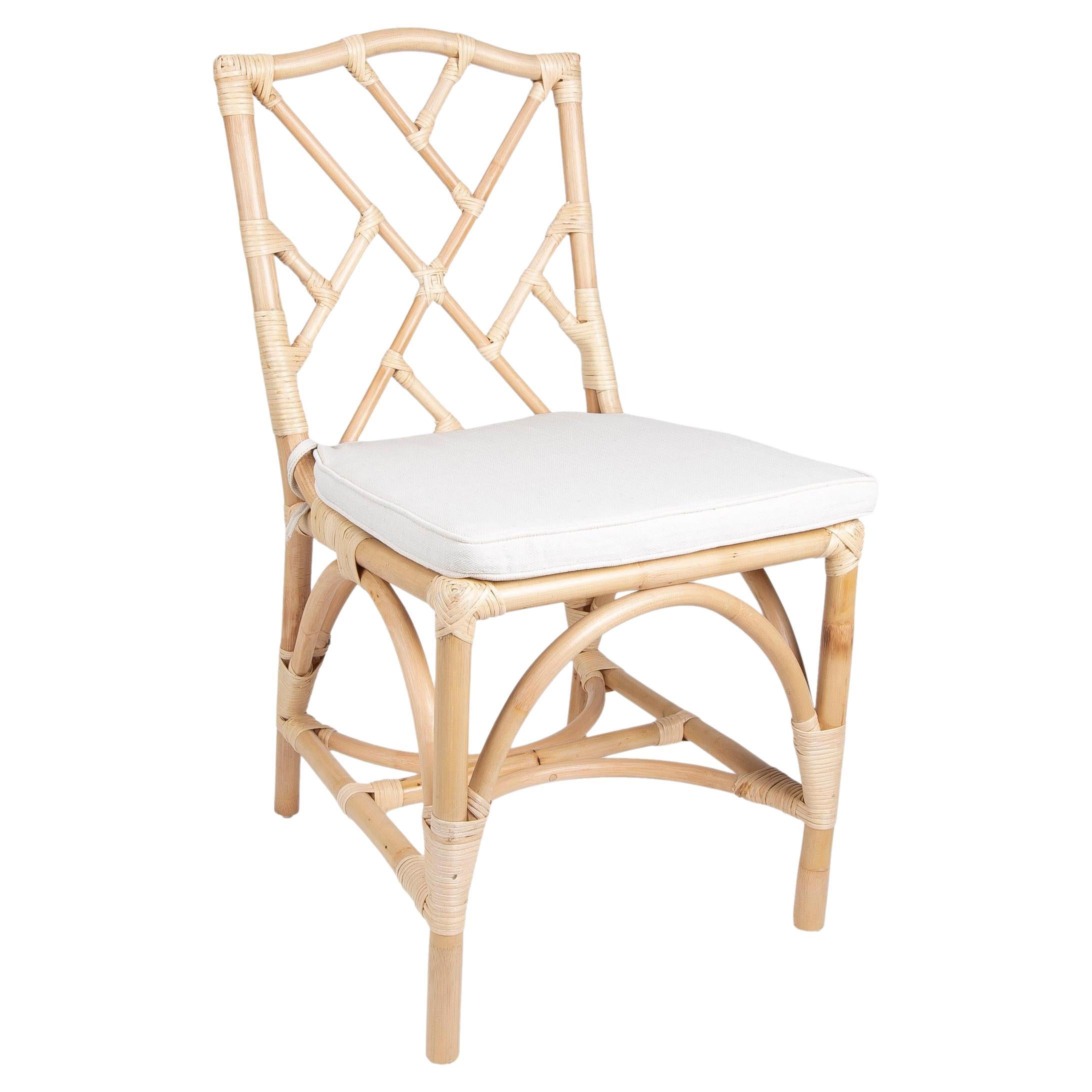 Chippendale Style Chair  in Bamboo and Wicker 