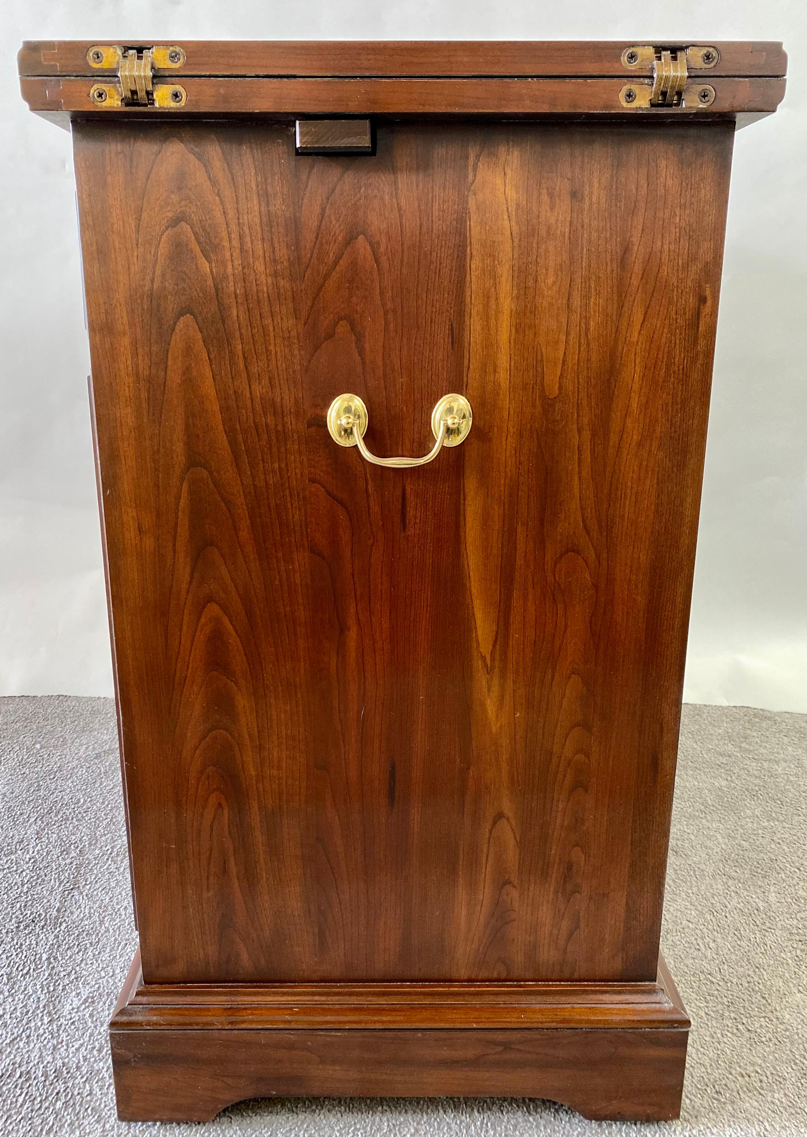 20th Century Chippendale Style Cherry Wood Folding Cabinet or Serving Bar by Harden
